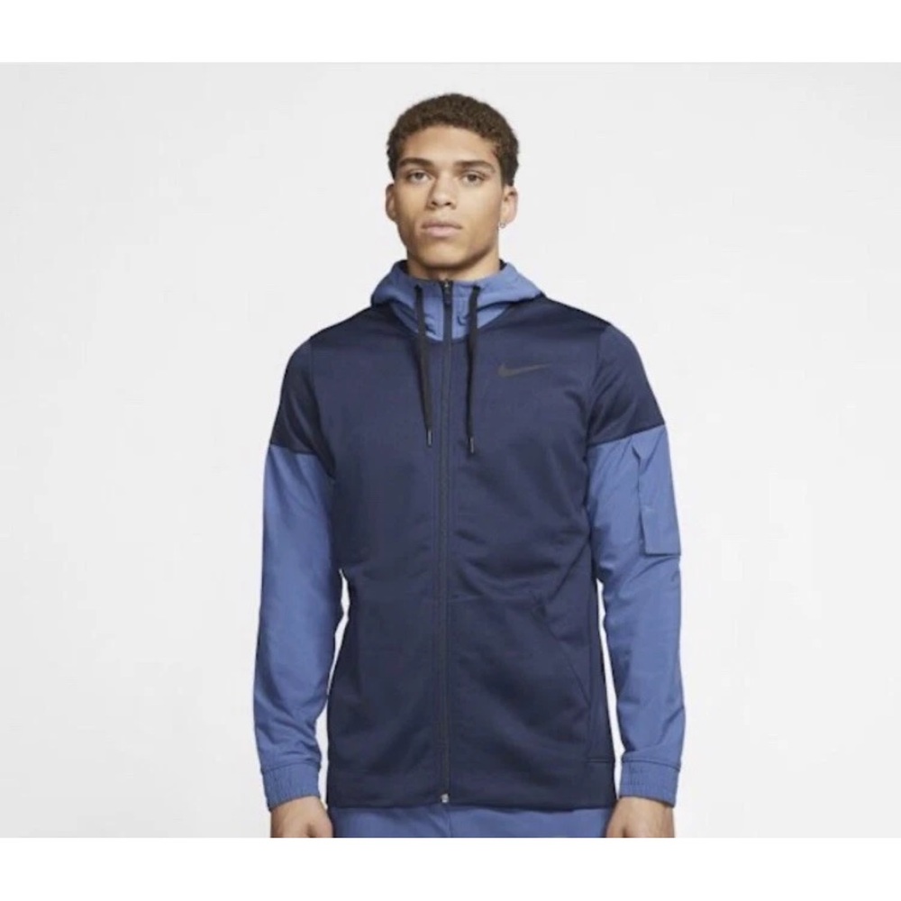 Nike Therma Fit Training Full Zip Hoodie Mens Size: M BV6309-451 Obsidian BNWT